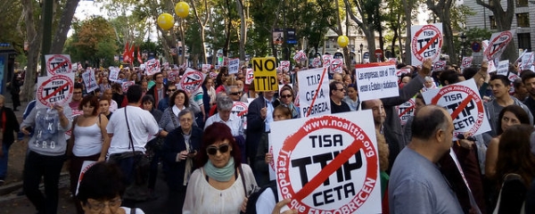 Demostration in Madrid gegen TTIP und CETA