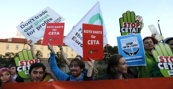 Protestaktion gegen CETA
