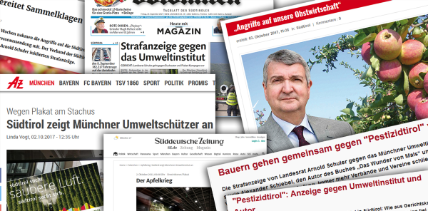 Collage aus Pressartikeln in Südtirol