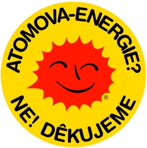 Atomkraft? Nein Danke! Auf Tschechisch. Dukovany ist nur 170 km von der Grenze zu Deutschland entfernt