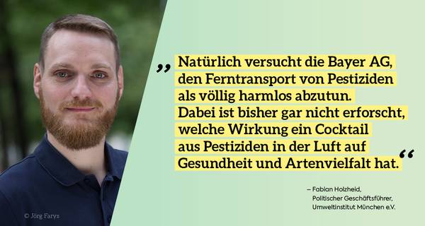 Zitat Fabian Holzheid Stellungnahme Kritik Bayer Pestizid Studie
