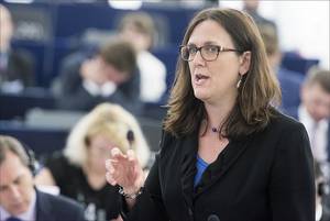 Handelskommissarin Cecilia Malmström im Europäischen Parlament