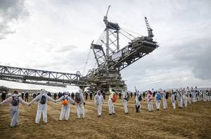 Ende Gelände: Die Bagger im Tagebau Hambach stehen still