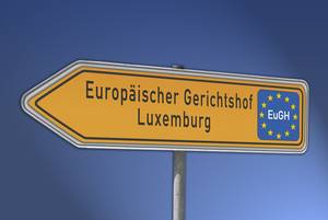 Wegweiser zum Europäischen Gerichtshof in Luxemburg