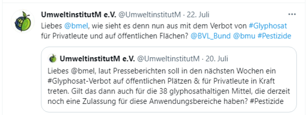 Unser unbeantworteter Tweet an das BMEL