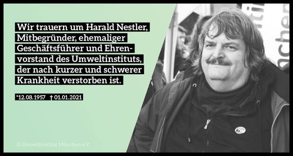 Harald Nestler, Umweltinstitut München, Porträt, Nachruf, Sharepic